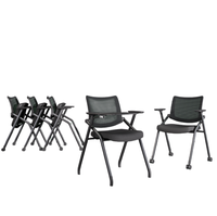 Chaise pliante de formation de bureau noire confortable pour salle de conférence, salle de réunion, fabricant de mobilier de bureau, vente en gros de chaises de bureau