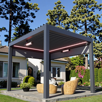 SINGOTec Motorisierter Bioklimatischer Aluminium-Pavillon Garten Outdoor Lamellendach Wasserdichter Sonnenschutz Pergola Balkon Smart Gazebo