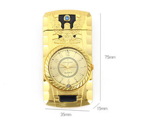 Nuovo Design orologio Jet torcia antivento accendino <span class=keywords><strong>a</strong></span> Gas accendisigari in metallo gonfiato <span class=keywords><strong>benzina</strong></span> butano LED Flash <span class=keywords><strong>accendini</strong></span> - Product Image 3