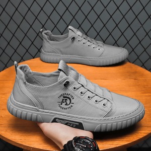 Chaussures en toile respirantes pour hommes printemps-été, en soie glacée, décontractées, pour la marche quotidienne, plates, confortables, à lacets, légères - Product Image 3