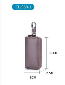 Porte-clés en cuir véritable pour hommes et femmes, organiseur de clés, pochette pour clés de voiture, étui pour clés, sac à fermeture éclair, porte-clés pour femmes et hommes - Product Image 3