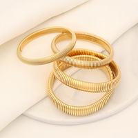 Bijoux transfrontaliers européens et américains bracelet élastique fait main simple bracelet bracelet en acier inoxydable B499