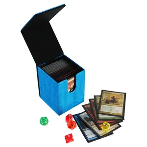 HENWEI-Juego de mesa personalizado, caja de cubierta de almacenamiento fácil, caja de cubierta de cuero, caja de cartas de intercambio, MTG Yogioh UP