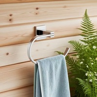 Porte-serviettes mural en acier inoxydable 304 noir, design moderne et durable, pour hôtels