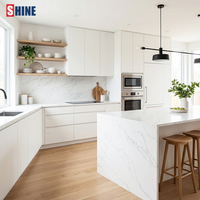 Grande dalle de pierre artificielle en quartz acrylique SHINE Modèle 8808, moderne, épaisseur 15-30 mm, ignifuge et étanche, pour cuisine