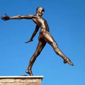 Outdoor public bronze sculpture life size antique bronze athlete man diver statue sculptures