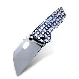 High Quality 9Cr18MOV Steel Blade With Titanium Handle Mini Folding Knife