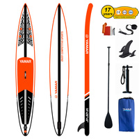 HiSea Speed Race Sport OEM Vente en gros 14ft Nouveau design gonflable Stand-Up Paddleboard Waterplay Surf SUP Board
