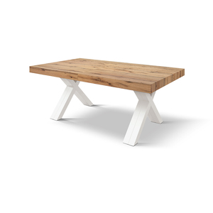 Roberta Extendable <b>Dining</b> <b>Table</b> 180 To 480 Cm <b>Rustic</b> Oak White X Shaped Legs Indoor Use - Product Image 2