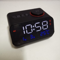 Jam Radio FM Digital dengan Pengontrol Suara Musik, Alarm, dan Port Pengisian Daya USB Ganda