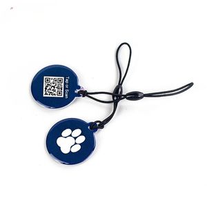 Customizable Transparent Silicone Epoxy Wooden RFID Chip Smart <b>Dog</b> ID <b>Tag</b> NFC Code Engrave Pet <b>Tag</b> Keychain for Payment Hotel - Product Image 2