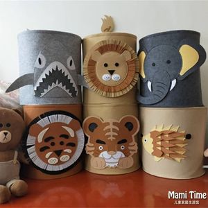 กล่องเก็บของเด็ก Mami Time ทรงกลม ผ้าไม่ทอ ลายการ์ตูนสัตว์ พับเก็บได้ สำหรับห้องเด็ก - Product Image 1