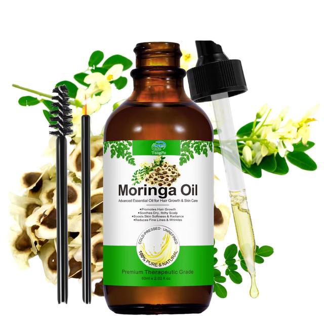 For 30ml Organic Orange Seeds Moringa Essential Oil Scalp Nourishing Hair Care Oil Improves Blood Circulation Hair Growth