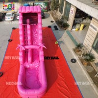 Toboggan aquatique gonflable commercial de qualité commerciale rose, fabrication sur mesure, prix, avec piscine pour les fêtes d'adultes