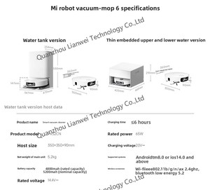 เครื่องดูดฝุ่นหุ่นยนต์ <span class=keywords><strong>Xiaomi</strong></span> Mijia 6 AI รุ่นดั้งเดิม พร้อมระบบถูพื้นแบบ<span class=keywords><strong>ไร้</strong></span><span class=keywords><strong>สาย</strong></span> ประสิทธิภาพสูง ใช้เทคโนโลยี LDS สำหรับทำความสะอาดทั้งแบบเปียกและแห้ง รุ่น PV32N - Product Image 6