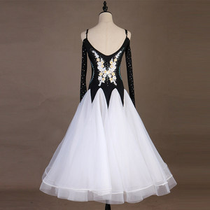 Robe de <span class=keywords><strong>danse</strong></span> de salon à épaules dénudées avec grande jupe évasée pour la valse, le <span class=keywords><strong>foxtrot</strong></span>, la <span class=keywords><strong>danse</strong></span> sociale et les spectacles sur scène - Product Image 3
