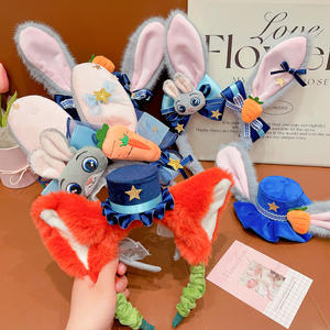 Diadema Súper Linda para Niñas - Diadema de Conejo de Zoológico con Lazo Judy <span class=keywords><strong>Nick</strong></span>, Accesorio para el Cabello, Peluche de Dibujos Animados, Juguete de Peluche - Product Image 5