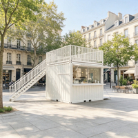 Bar-restaurant mobile préfabriqué haut de gamme personnalisé avec terrasse au deuxième étage