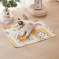Tapis de sol antidérapant en coton pour animaux de compagnie, tapis de couchage pour chats, chiens, lapins, tapis isolant et chaud pour animaux de compagnie, lavable