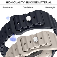 Vente en gros de bracelets de montre en caoutchouc Ocean imperméables, boucle à pression, pour montre 42 mm/46 mm/49 mm