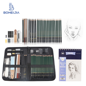 BOMEIJIA Best-seller : Ensemble de dessin et de peinture avec 42 crayons de fusain, règle, outil de croquis, sac en toile et bloc de dessin, fournitures artistiques - Product Image 1