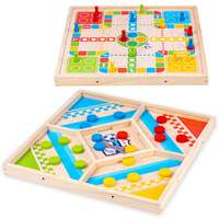 Jeu de société interactif 2-en-1 multifonctionnel en bois pour deux joueurs : Échecs rebondissants et Jeu d'échecs volant pour enfants et parents