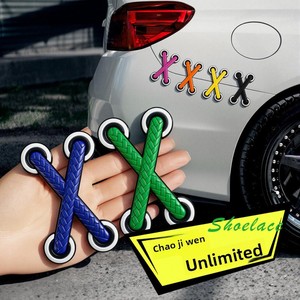 Three-dimensional Shoelace 3D <b>Car</b> Motorcycle Body <b>Decal</b> Decoration Sticker - Product Image 2