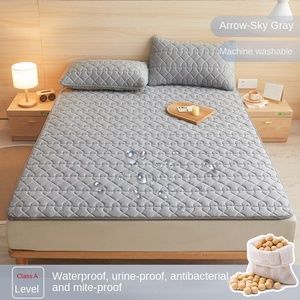 Hochwertiger Polyester-Baumwoll-<span class=keywords><strong>Clip</strong></span> Wasserdichter Weicher Kissenauflage für Studentenwohnheim Einzelbett Matratzenschoner - Product Image 2