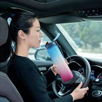 Bouteille d'eau Kecolove 1000 ml avec logo personnalisé, qualité alimentaire, sport, 32 oz, motivationnelle, graduée, en vrac, 1 L, avec marquage horaire, pour la salle de sport, les activités de plein air et les voyages