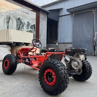 Go-Kart Todoterreno con Volante, Motor de Gasolina de 212cc y 4 Tiempos, Llantas de 10 Pulgadas, para Adultos y Niños, 60km/H, Kart de Montaña de Largo Alcance