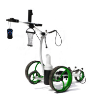 Chariots de golf télécommandés de vente chaude avec poignée de charge USB avec batterie au lithium à fonction de distance 10M,20M,30M