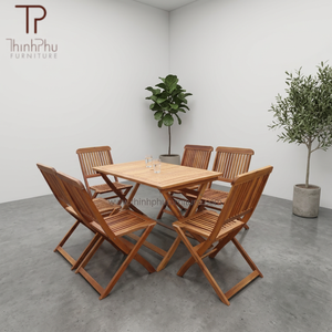 Chaise de jardin pliable en bois d'acacia contemporaine et écologique, idéale pour villa, parc, chambre, cuisine et cour – Vente en gros à prix abordable - Product Image 4