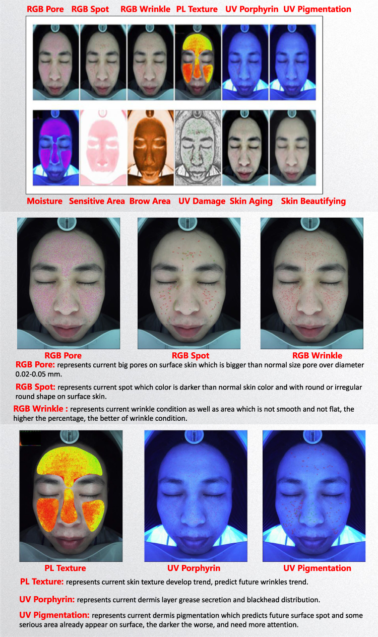 Skin Wrinkle Professional Skin Analyzer Machine With Tablet