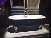 KD-JRAYG 8801 modis peralatan sanitasi berwarna hijau besi cor bak mandi kaki bahan desain Eropa bak mandi kamar mandi di lantai