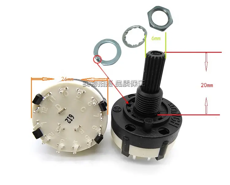 Потенциометр 1K 10K 5K поворотный переключатель 12 24 позиции