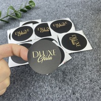 Étiquette ronde autocollante personnalisée de luxe avec logo, papier mat, autocollant circulaire en feuille d'or