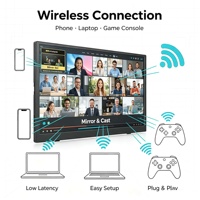 Moniteur portable sans fil 15,6 pouces FHD 1080P avec batterie intégrée 4000 mAh, double haut-parleur, moniteur externe pour ordinateur portable, téléphone, jeux