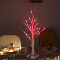 Lumières LED pour arbre de Noël, rouge rose, lumière chaude, alimentées par piles, compatibles USB, décoration festive