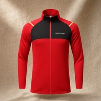 Veste d'entraînement à fermeture éclair intégrale avec empiècements contrastants, manches raglan, en polyester tricoté, uniforme d'équipe de football, vêtements de sport unisexes, personnalisable en usine