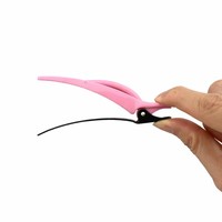 Pince à cheveux professionnelle en plastique avec logo personnalisé, antidérapante, pour salon, pince crocodile pour coiffure