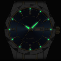 Relojes de Pulsera de Cuarzo de Lujo para Negocios para Hombre y Mujer, Set de Regalo de San Valentín para Pareja con Calendario y Semana