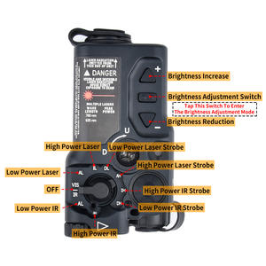 Miras Láser Metálicas <span class=keywords><strong>RIAD</strong></span> Sin Luz Blanca Con IR + Mira Láser Roja/Verde/Azul Con Interruptor de Presión - Product Image 3