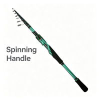 Canne à pêche télescopique de 1,8 m à 3 m, puissance moyenne, action rapide, pliable et portable, pour la pêche au bar, à la truite, au brochet et à la perche en lac.