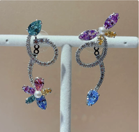 Conjunto de Joyería de Moda Zhixuan Serie Libélula con Collar, Pulsera y Pendientes de Circonita, Diseño de Marca, Venta al por Mayor