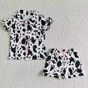 Conjunto de Pijamas de Verano para Bebés Niñas, Estilo Vaquero Occidental, con Botones, Manga Corta, Ecológico, de Spandex/Poliéster - Product Image 1