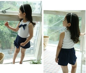 Set di Abbigliamento per Bambini all'Ingrosso, Completo Casual con Canotta e Gonna Corta <span class=keywords><strong>Bianca</strong></span>, Tailleur per Bambine dalla Cina - Product Image 5