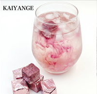 KAIYANGE 3g Enkelvoudige Donkerroze Lychee Fruitextract Vriesgedroogde Kubus Direct Oplosbare Energie Ondersteunende Thee Blok Kantoor Reizen