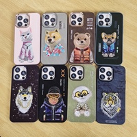 Vente chaude Étui de téléphone en cuir PU durable et exquis avec broderie, résistant aux chocs et à la saleté, design luxueux pour 16-A027