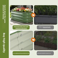Jardinière surélevée en métal galvanisé pour l'extérieur, bac à plantes extra large en acier pour légumes, herbes et fleurs, montage facile