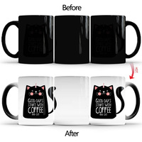 Tasse en céramique à changement de couleur motif licorne et chat, sensible à la chaleur, dégradé, livraison rapide, best-seller